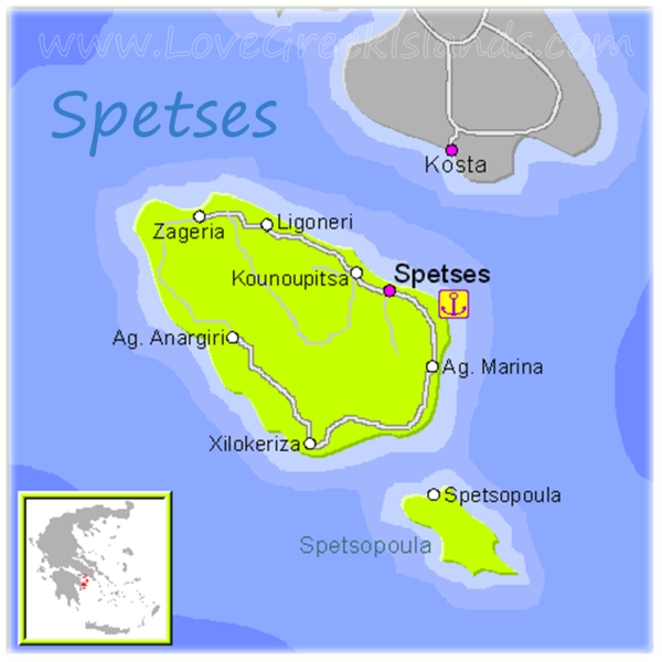 Map of Spetses