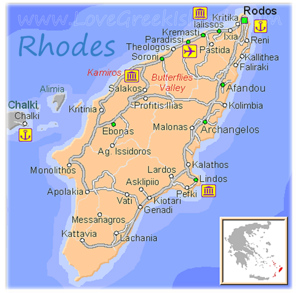 Map of Rhodes