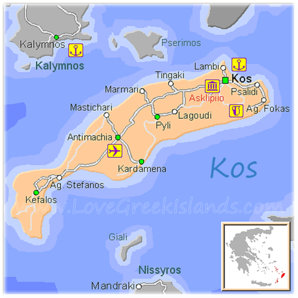 Map of Kos